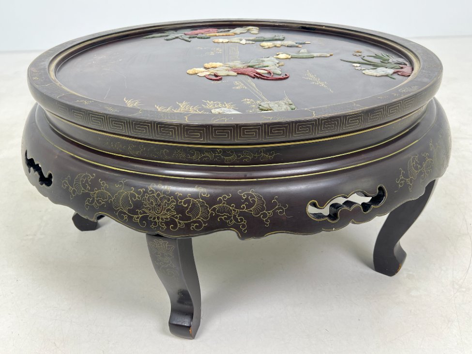 HL0264-stalai-3 Rytietiškas sulankstomas staliukas su akmens dekoracijomis 91x91x43 cm