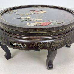 Rytietiškas sulankstomas staliukas su akmens dekoracijomis 91x91x43 cm