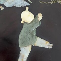 Rytietiškas sulankstomas staliukas su akmens dekoracijomis 91x91x43 cm