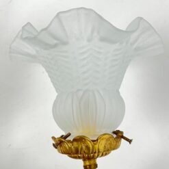 Sieniniai žalvariniai dviejų šakų šviestuvai stiklo gaubtais “Angelas” 2 vnt. komplektas 23x39x84 cm