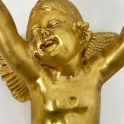 Sieniniai žalvariniai dviejų šakų šviestuvai stiklo gaubtais “Angelas” 2 vnt. komplektas 23x39x84 cm