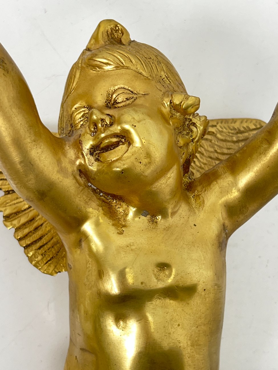 HM0785-sieniniai-sviestuvai-8 Sieniniai žalvariniai dviejų šakų šviestuvai stiklo gaubtais “Angelas” 2 vnt. komplektas 23x39x84 cm