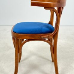 Medinis krėslas mėlynos spalvos gobeleno sėdimąja dalimi 47x51x78 cm, 49 cm