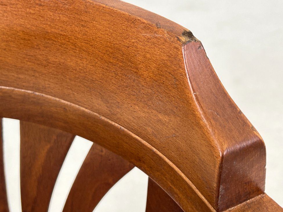 HM0787-valgomojo-kreslai-12 Medinis krėslas mėlynos spalvos gobeleno sėdimąja dalimi 47x51x78 cm, 49 cm