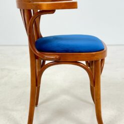 Medinis krėslas mėlynos spalvos gobeleno sėdimąja dalimi 47x51x78 cm, 49 cm