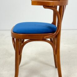 Medinis krėslas mėlynos spalvos gobeleno sėdimąja dalimi 47x51x78 cm, 49 cm