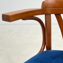 Medinis krėslas mėlynos spalvos gobeleno sėdimąja dalimi 47x51x78 cm, 49 cm