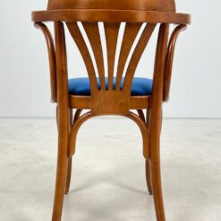 Medinis krėslas mėlynos spalvos gobeleno sėdimąja dalimi 47x51x78 cm, 49 cm