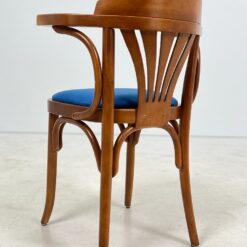 Medinis krėslas mėlynos spalvos gobeleno sėdimąja dalimi 47x51x78 cm, 49 cm