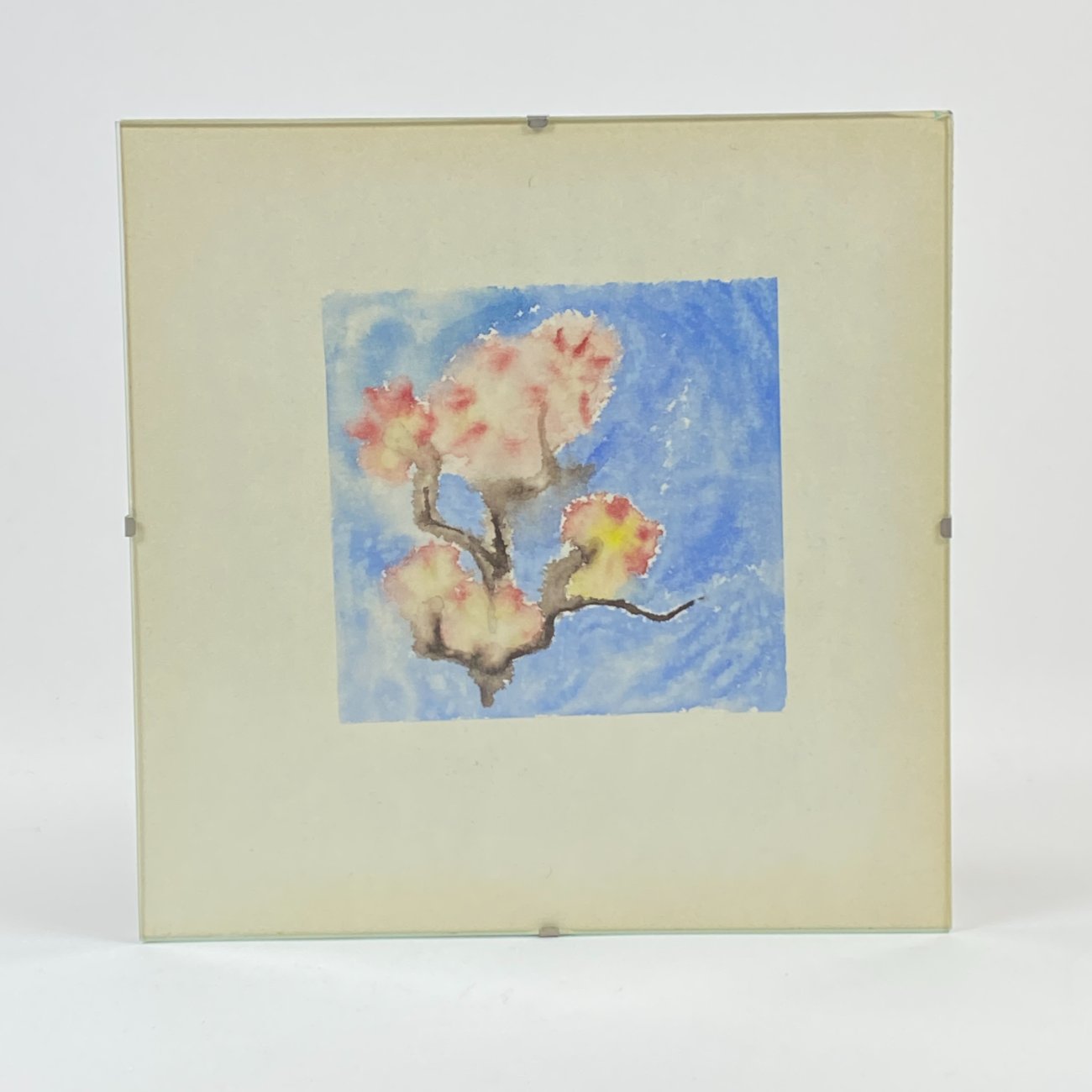 HN1174-gamtos-peizazai-0 Įstiklintas akvarele tapytas darbas “Vyšnios žydėjimas” 1x20x20x cm