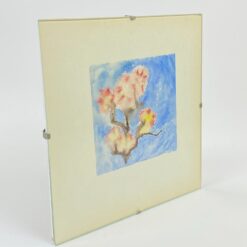 Įstiklintas akvarele tapytas darbas “Vyšnios žydėjimas” 1x20x20x cm