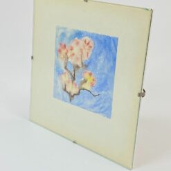 Įstiklintas akvarele tapytas darbas “Vyšnios žydėjimas” 1x20x20x cm