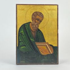 Medinė ikona su apaštalo Mato atvaizdu 3,5x25x35 cm