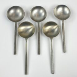 Alaviniai skritulio formos šaukštai 5 vnt. komplektas 6x17x2 cm