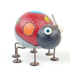 Keramikinė boružės statula metalinėmis kojomis ir ūsais 13×12,5×12,5 cm