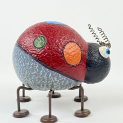 Keramikinė boružės statula metalinėmis kojomis ir ūsais 13×12,5×12,5 cm