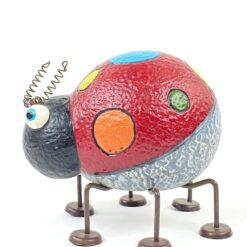 Keramikinė boružės statula metalinėmis kojomis ir ūsais 13×12,5×12,5 cm