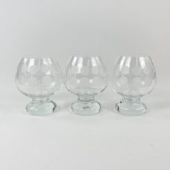 Ingrid Glashütte taškuotos stiklo taurės 250 ml 3 vnt. kompl. 8,5×8,5×10 cm