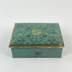 Vintažinė skardinė dėžutė su žirgų ir erelių atvaizdais 12,5x16x5,5 cm