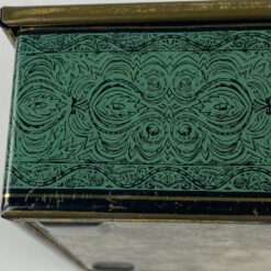 Vintažinė skardinė dėžutė su žirgų ir erelių atvaizdais 12,5x16x5,5 cm