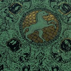 Vintažinė skardinė dėžutė su žirgų ir erelių atvaizdais 12,5x16x5,5 cm