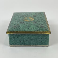 Vintažinė skardinė dėžutė su žirgų ir erelių atvaizdais 12,5x16x5,5 cm