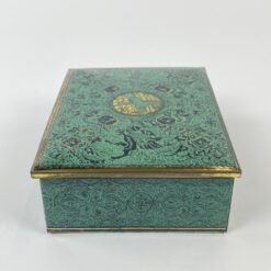 Vintažinė skardinė dėžutė su žirgų ir erelių atvaizdais 12,5x16x5,5 cm