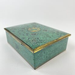 Vintažinė skardinė dėžutė su žirgų ir erelių atvaizdais 12,5x16x5,5 cm