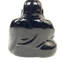 Keramikinė juodos spalvos statula “Besijuokiantis Buda” 14x17x17,5 cm