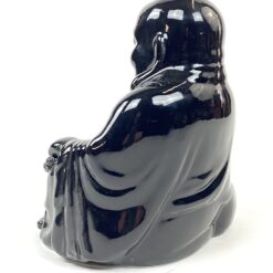 Keramikinė juodos spalvos statula “Besijuokiantis Buda” 14x17x17,5 cm