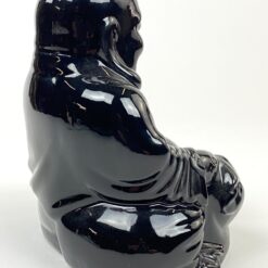 Keramikinė juodos spalvos statula “Besijuokiantis Buda” 14x17x17,5 cm