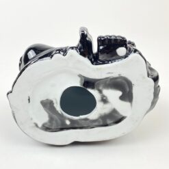 Keramikinė juodos spalvos statula “Besijuokiantis Buda” 14x17x17,5 cm