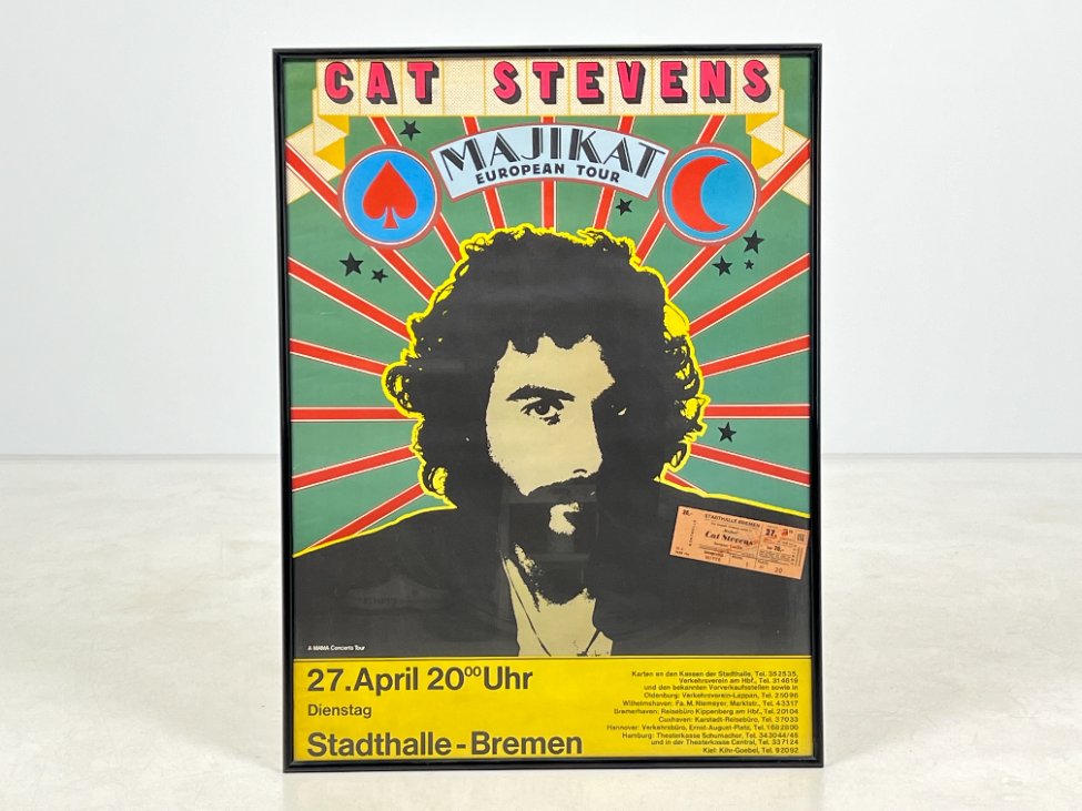 HN1271-plakatai-2 Cat Stevens Majikat European Tour plakatas rėme su stiklu 2×61,5×82 cm