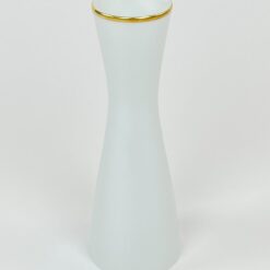 Porcelianinė “Rosenthal” balta vaza su aukso spalvos apvadu 8x8x22,5 cm