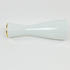 Porcelianinė “Rosenthal” balta vaza su aukso spalvos apvadu 8x8x22,5 cm