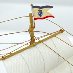 Schulschiff Deutschland 1927 laivo modeliukas 1:400 su stikliniu gaubtu 8,5×25,5×16 cm