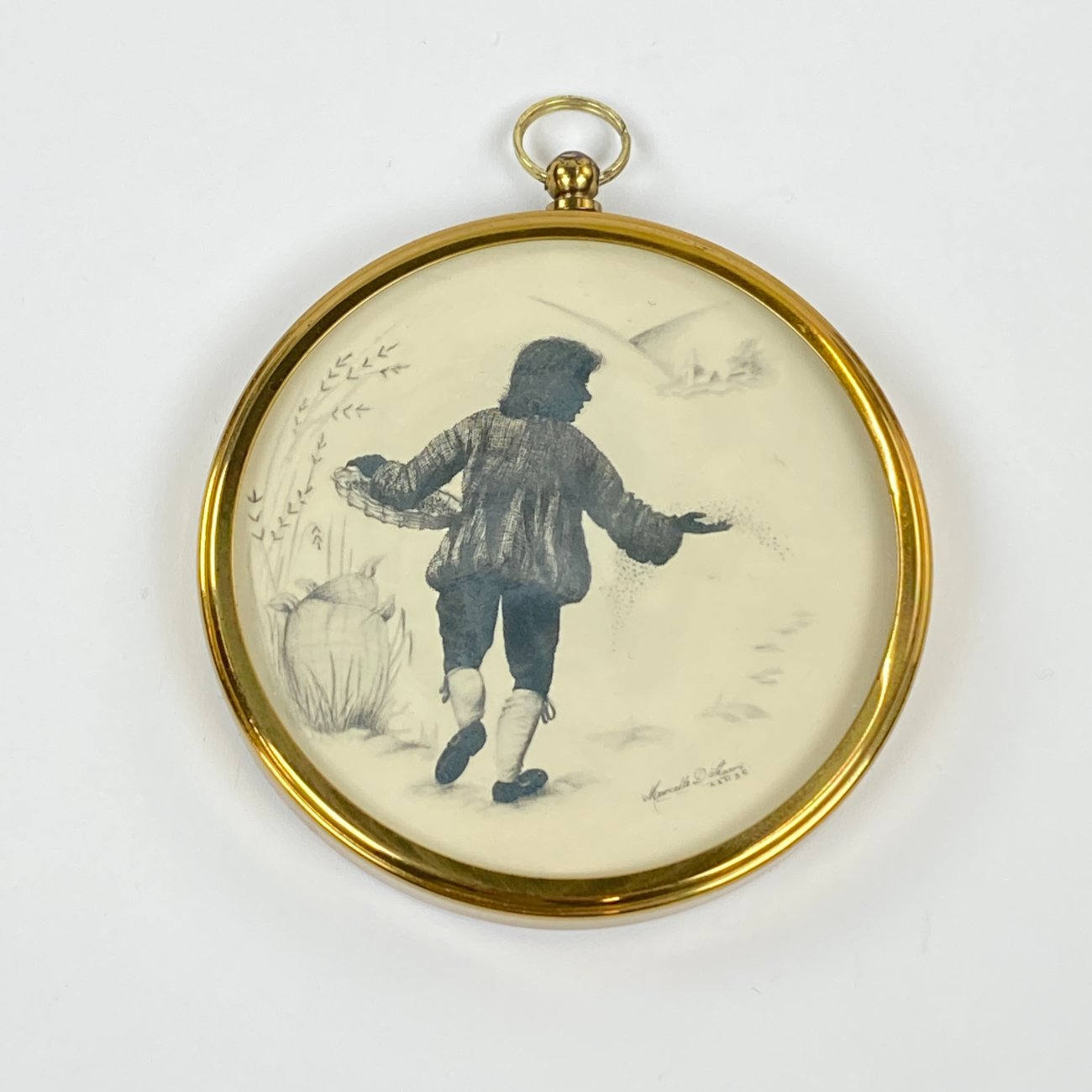 HN1287-grafika-ir-printai-0 Marcelle D. Shears mini printas “Spring” žalvario rėmelyje 1×7,5×9,5 cm