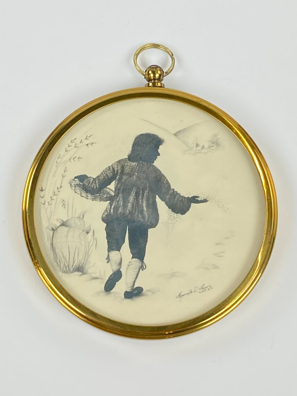 HN1287-grafika-ir-printai-1 Marcelle D. Shears mini printas “Spring” žalvario rėmelyje 1×7,5×9,5 cm