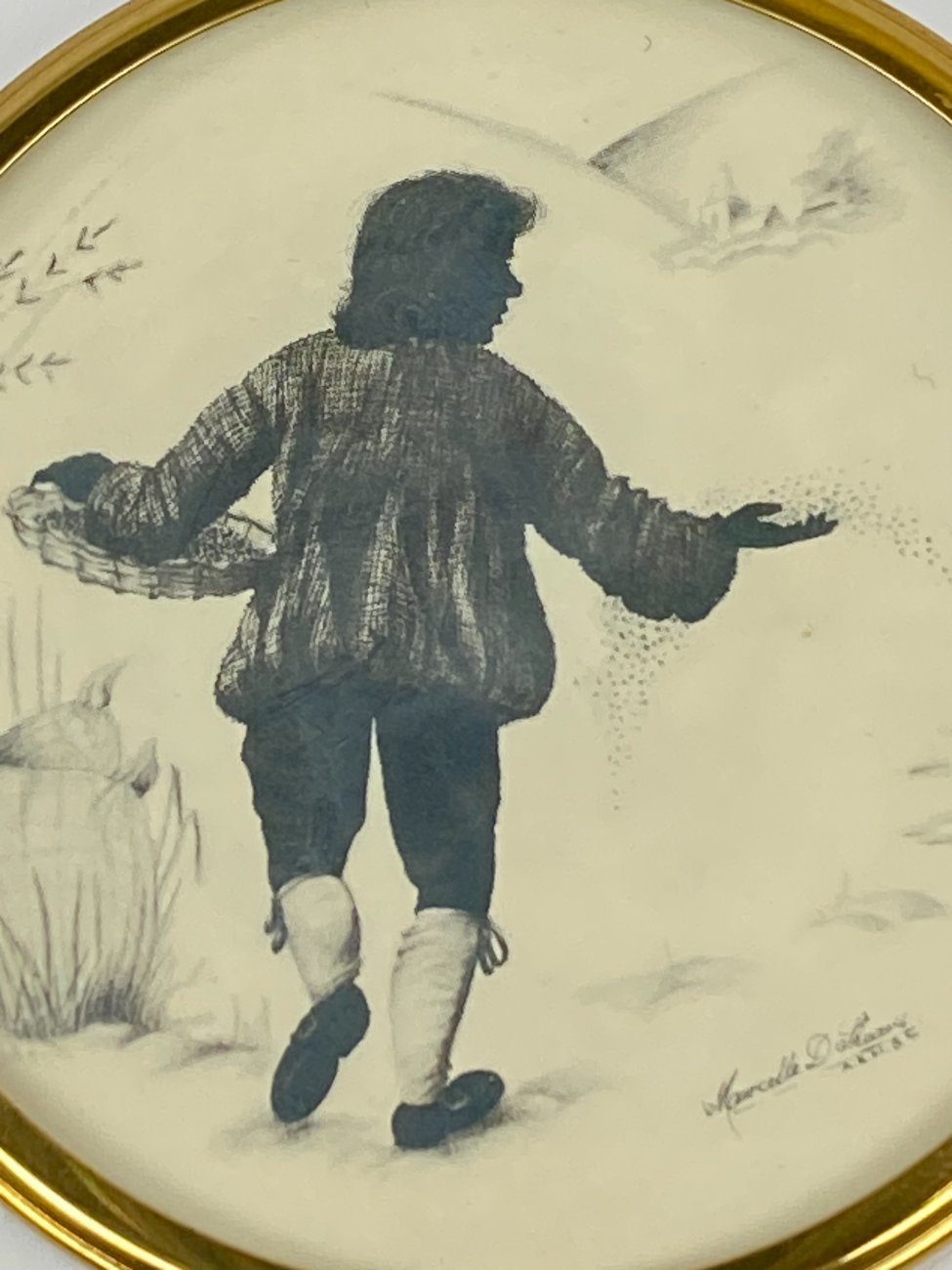 HN1287-grafika-ir-printai-6 Marcelle D. Shears mini printas “Spring” žalvario rėmelyje 1×7,5×9,5 cm