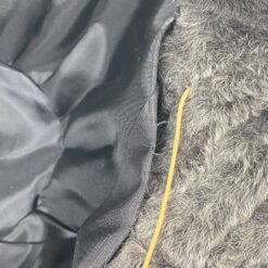 Karakulio kailio skrybėlaitė su eko odos kaspinu (56 cm) 26×24,5×16 cm