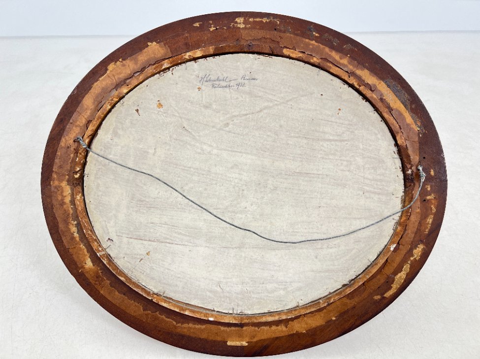 HN1345-natiurmortai-10 Ovalus gėlių puokštės natiurmortas riešutmedžio rėme 6,5x71x61 cm