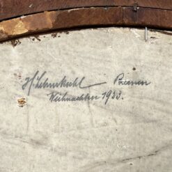 Ovalus gėlių puokštės natiurmortas riešutmedžio rėme 6,5x71x61 cm