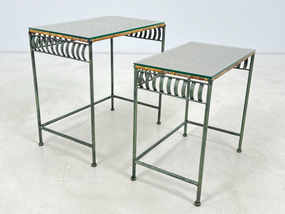 HN1349-stalai-2 Metaliniai lizdiniai staliukai 2 vnt. komplektas 33x53x52,5 cm