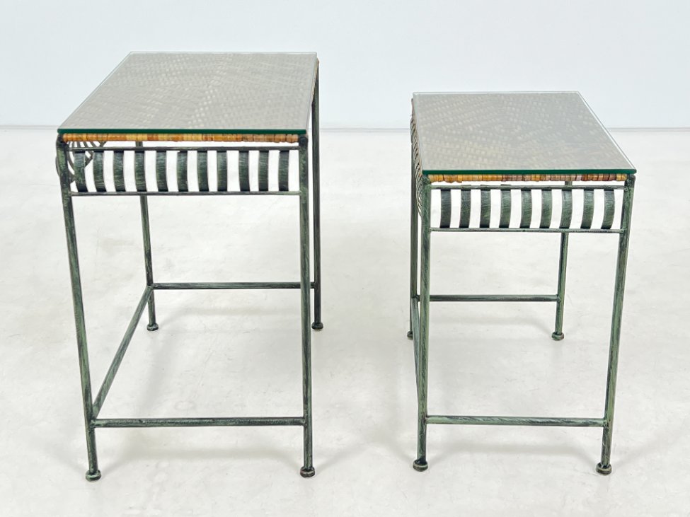 HN1349-stalai-3 Metaliniai lizdiniai staliukai 2 vnt. komplektas 33x53x52,5 cm