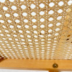 Medinė sulankstoma kėdė su ratano atlošu ir sėdimąja 50x44x82 cm, 46 cm