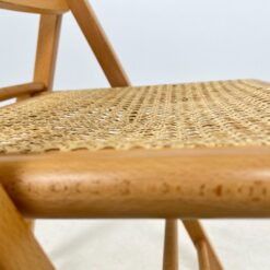 Medinė sulankstoma kėdė su ratano atlošu ir sėdimąja 50x44x82 cm, 46 cm