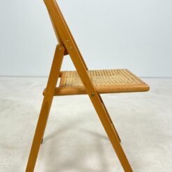 Medinė sulankstoma kėdė su ratano atlošu ir sėdimąja 50x44x82 cm, 46 cm