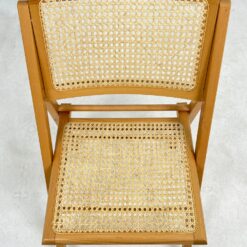 Medinė sulankstoma kėdė su ratano atlošu ir sėdimąja 50x44x82 cm, 46 cm