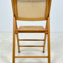 Medinė sulankstoma kėdė su ratano atlošu ir sėdimąja 50x44x82 cm, 46 cm