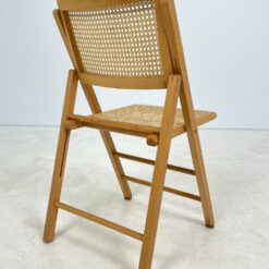 Medinė sulankstoma kėdė su ratano atlošu ir sėdimąja 50x44x82 cm, 46 cm